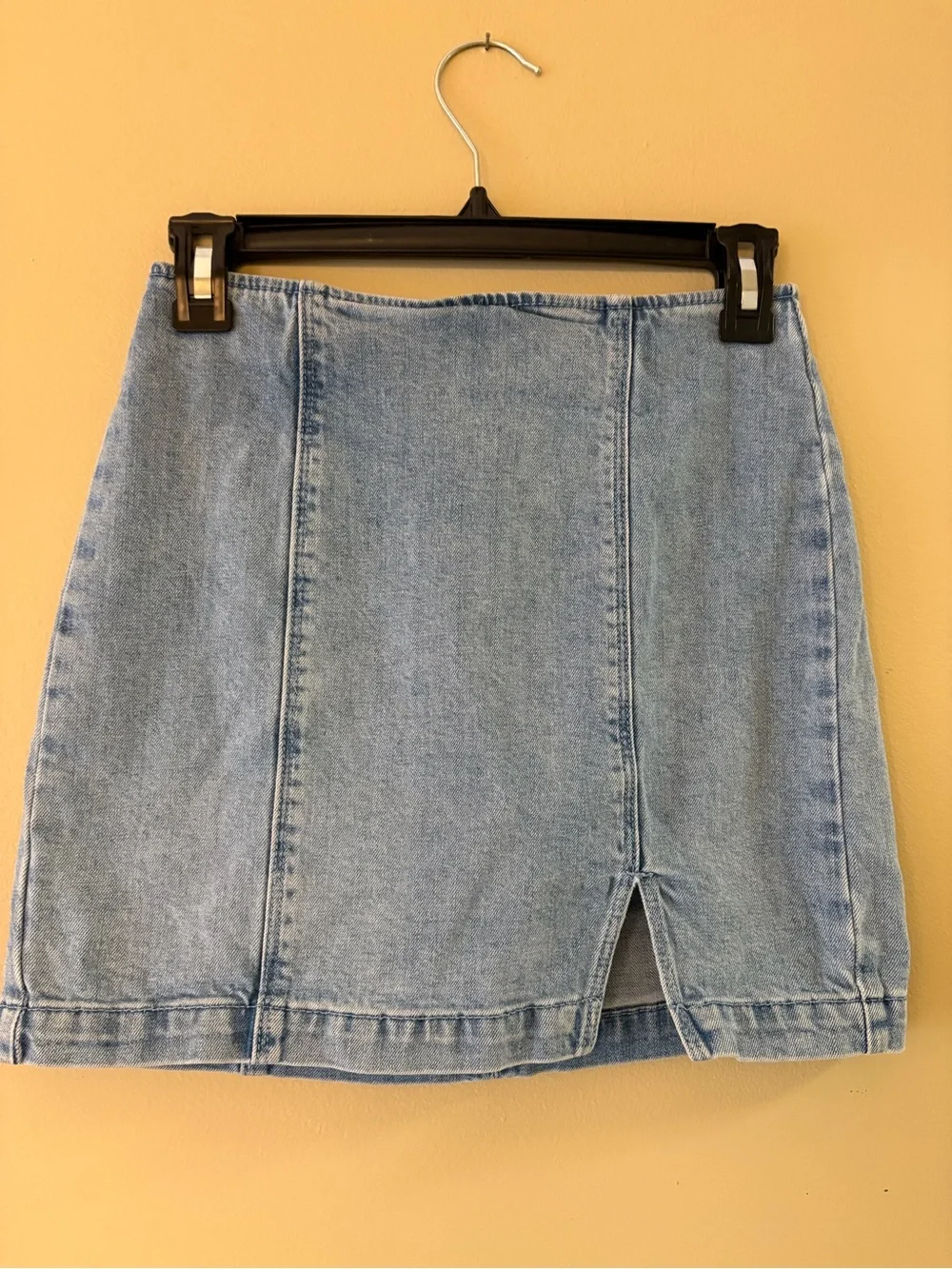 PacSun Light Blue Denim Mini Skirt with Front Notch